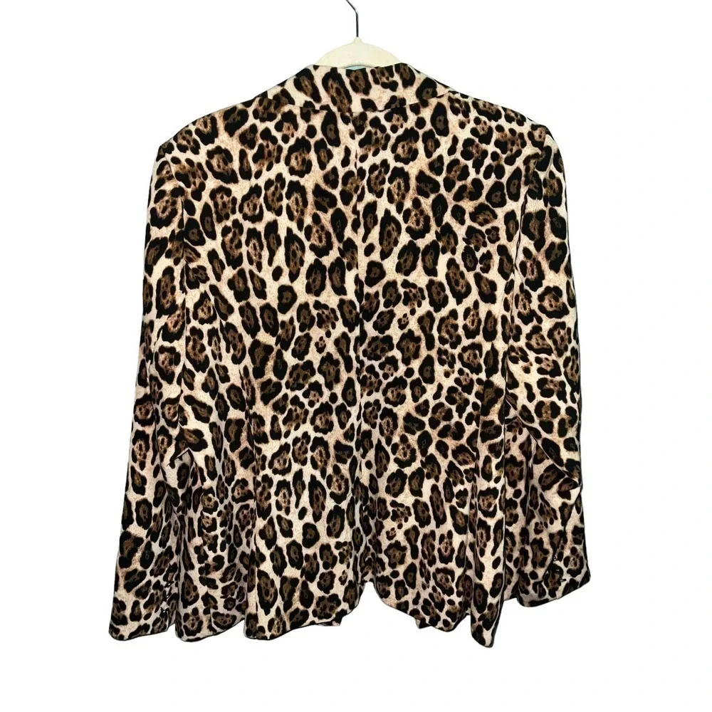 Nina Parker PRINTED BLAZER COLOR: Cheetah Brown SIZE: 2X NWT - Picture 5 of 11